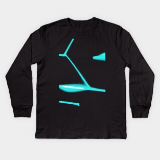 turquoise glowing at the dark Kids Long Sleeve T-Shirt